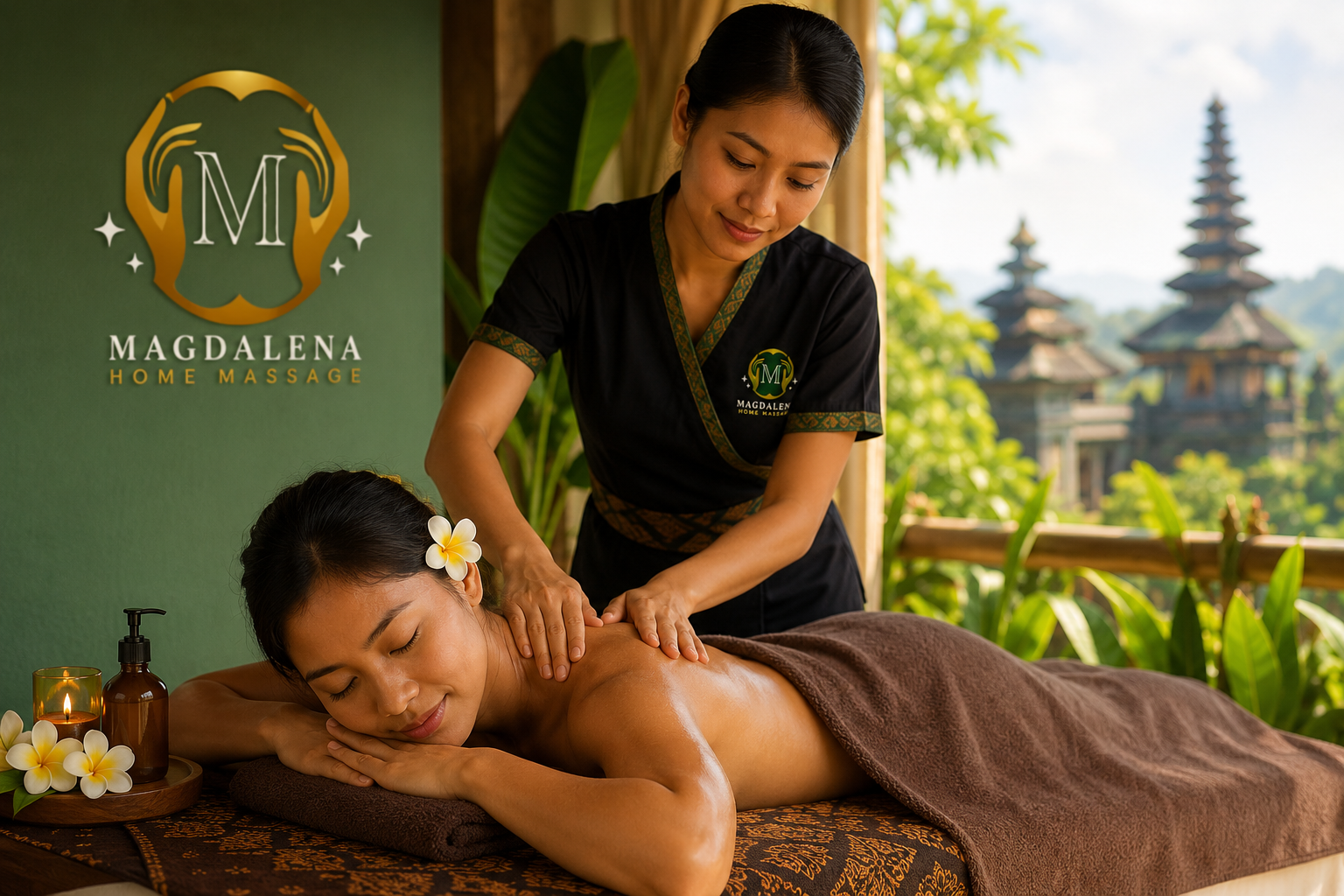 Professional Deep Tissue Massage Bali therapist providing deep tissue massage treatment to relieve muscle tension and improve recovery at a private villa in Bali.