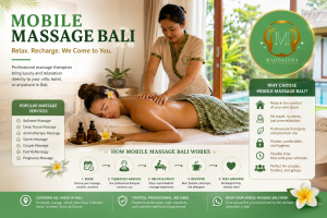 Mobile Massage Bali therapist providing professional in villa massage service at a private villa in Bali with relaxing spa experience