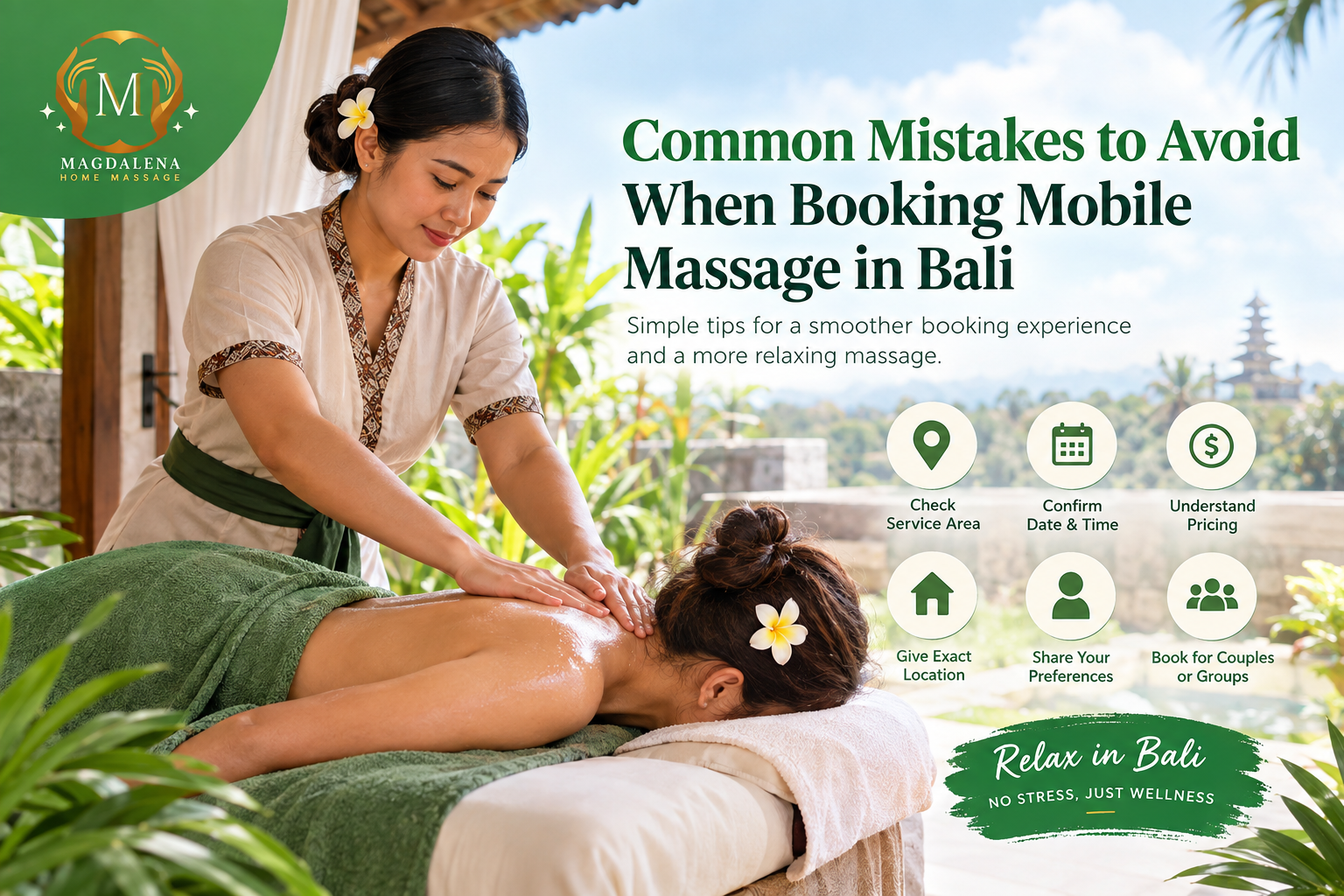 Common Mistakes to Avoid when booking Mobile Massage Bali with a professional massage therapist in a tropical villa setting