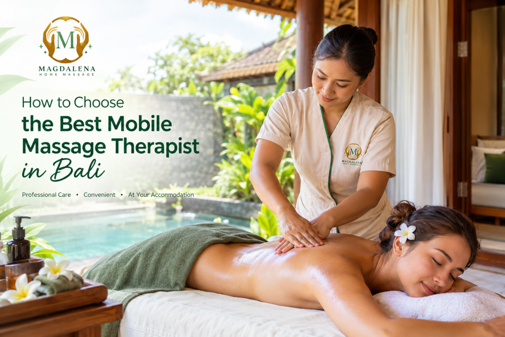 The Best Mobile Massage Therapist in Bali providing a relaxing massage at a private villa