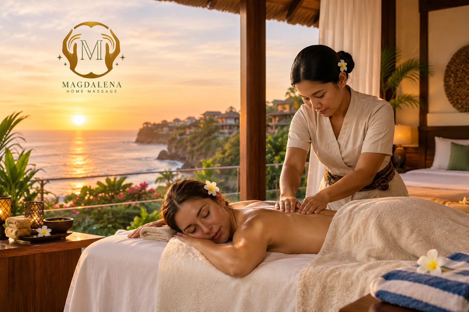 Mobile Massage Jimbaran in a private villa with a relaxing sunset beach view in Bali